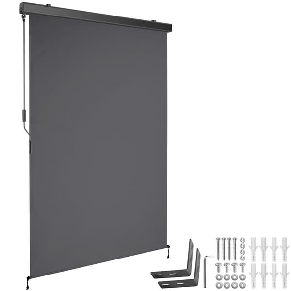Vertikalmarkis Eloise med 2 väggfästen - 120 x 250 cm, svart