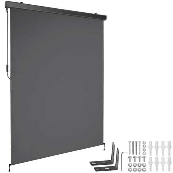 Vertikalmarkis Eloise med 2 väggfästen - 140 x 250 cm, svart