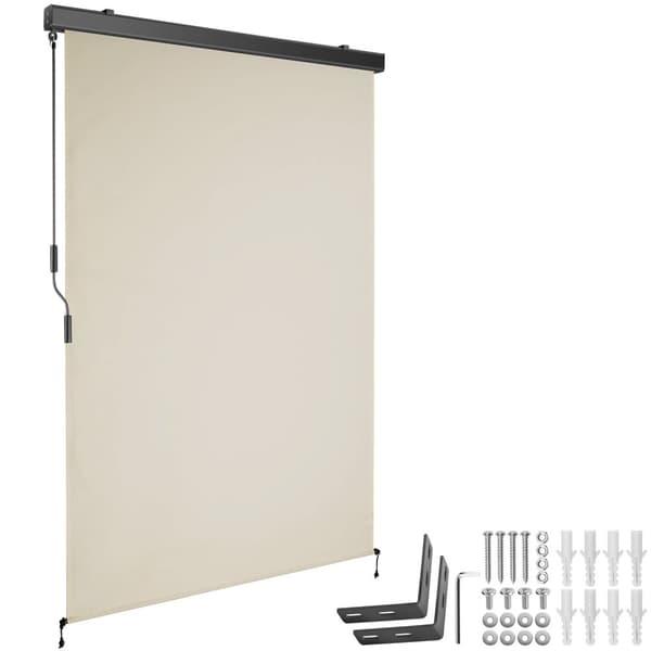 Vertikalmarkis Eloise med 2 väggfästen - 120 x 250 cm, beige