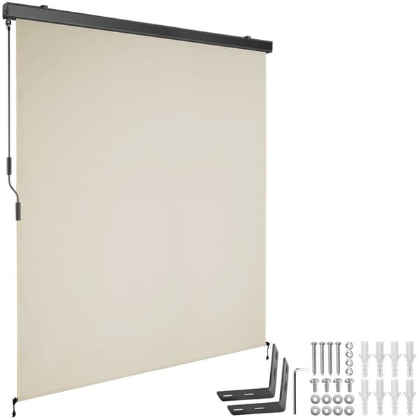 Vertikalmarkis Eloise med 2 väggfästen - 160 x 250 cm, beige