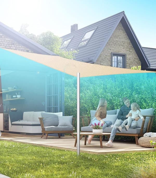 Lollanda HDPE-solskydd – skyddar mot sol, vind och UV-strålning, lämpligt för balkong, terrass och trädgård