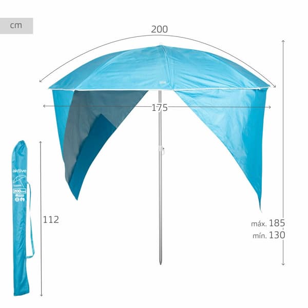 Skėtis nuo saulės Aktive Sininen 200 x 185 x 200 cm (6 osaa)