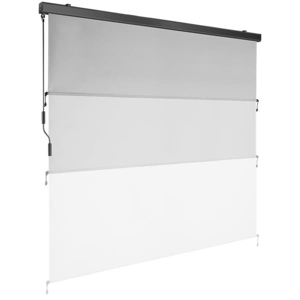 Vertikalmarkis Eloise med 2 väggfästen - 200 x 250 cm, ljusgrå