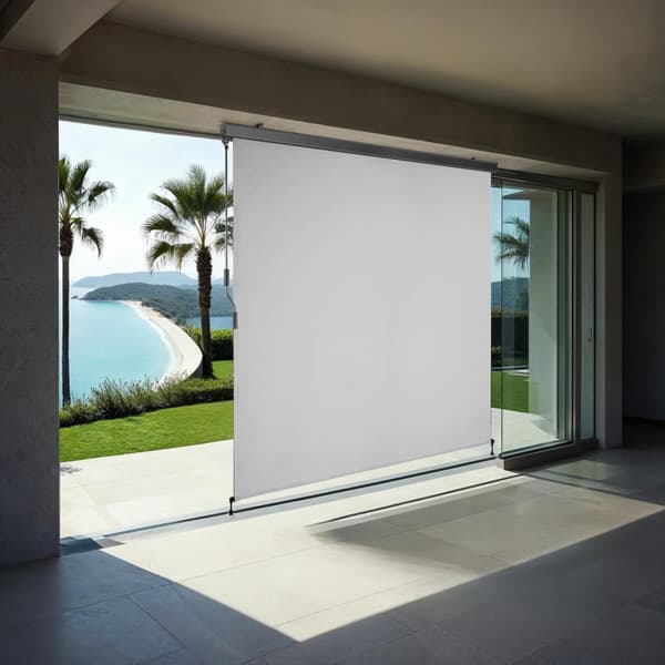 Vertikalmarkis Eloise med 2 väggfästen - 200 x 250 cm, ljusgrå