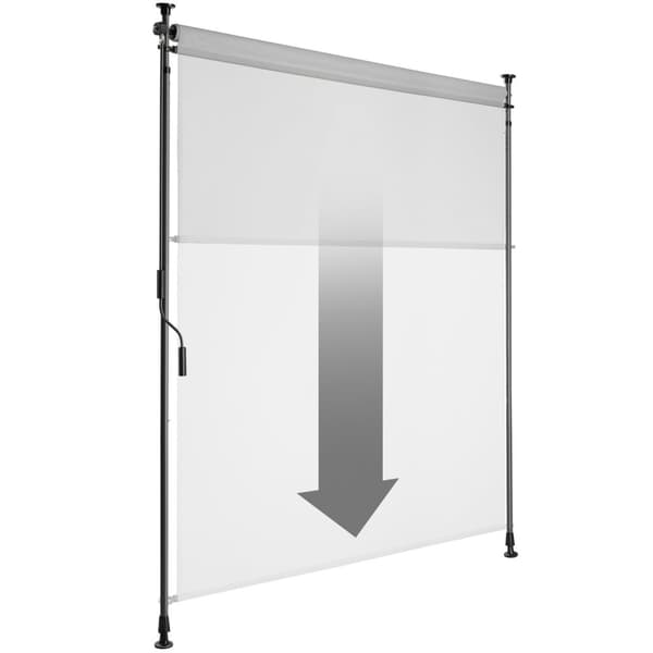 Klemmemarkise Taija med håndsving - 120 x 310 cm,lysegrå