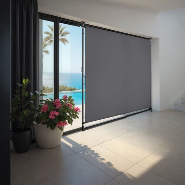 Klemmemarkise Taija med håndsving - 150 x 310 cm,sort