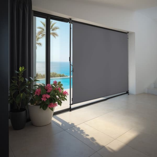 Markis Taija med handvev - 150 x 310 cm, svart