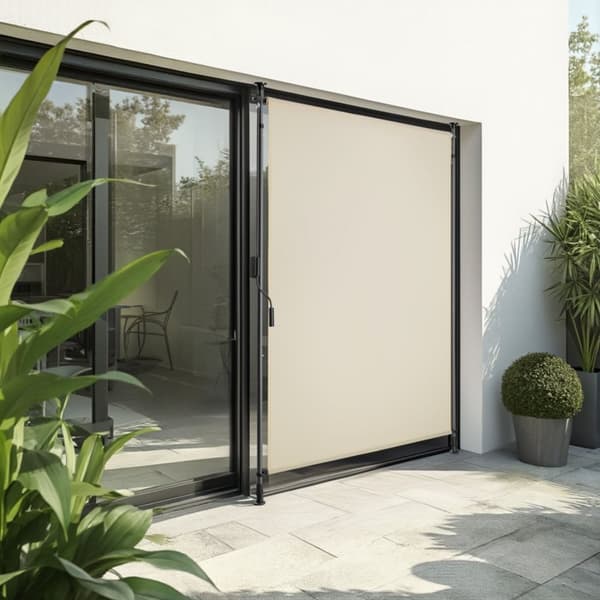 Markis Taija med handvev - 100 x 310 cm, beige