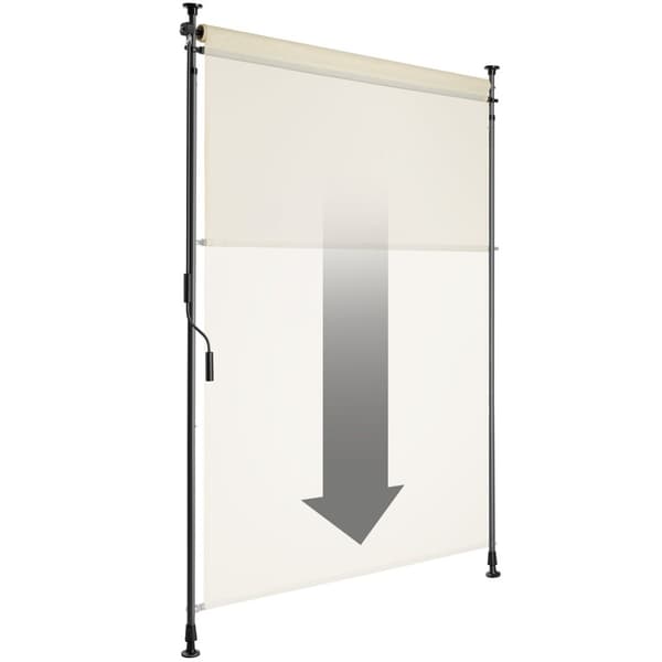 Markis Taija med handvev - 100 x 310 cm, beige