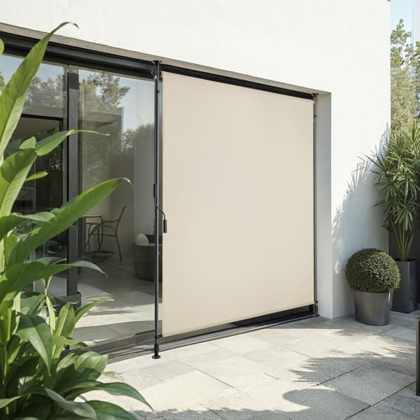 Markis Taija med handvev - 120 x 310 cm, beige