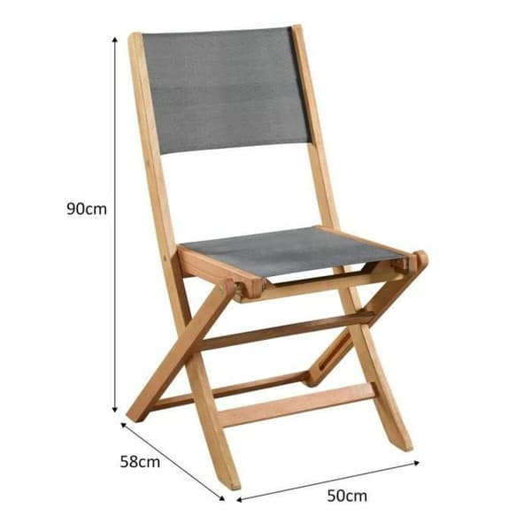 Vrtni stol Acacia Grå 50 x 57 x 90 cm (4 Dele)