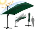 Miniatyrbild 1 av 9: Parasol Ø300cm obrotowy, uchylny, LED, obrót 360°, rynkowy, zielony