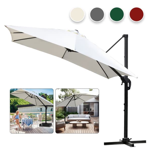 Parasol Ø300cm obrotowy, uchylny, obrót 360°, rynkowy, beżowy