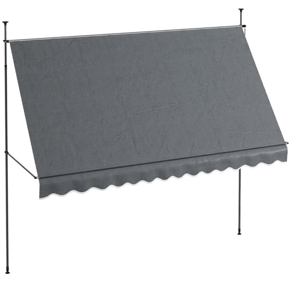 Käytettävä Markiisi, Säädettävä Korkeus 210-300 cm, Vedenpitävä, UV-suojattu,Tumma harmaa