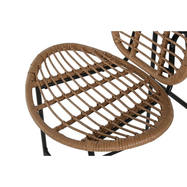 Pöytäsetti 2 tuolilla Home ESPRIT Ruskea Musta 60 x 60 x 102 cm