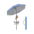 Miniatyrbillede 1 af 6: Rootz Justerbar parasol - Sunshade - Udendørs paraply - Højde Justerbar - 160 cm x 158-206 cm - Blå -hvid