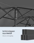 Miniatyrbild 6 av 7: Rootz Double Sunshield Parasol - UV Protection Sunshade - Utomhusparaply - UPF 50+ UV -betyg - 394 x 200 cm - Grå