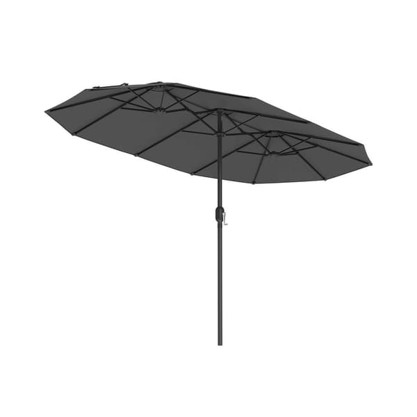 Rootz Double Sunshield Parasol - UV Protection Sunshade - Utomhusparaply - UPF 50+ UV -betyg - 394 x 200 cm - Grå