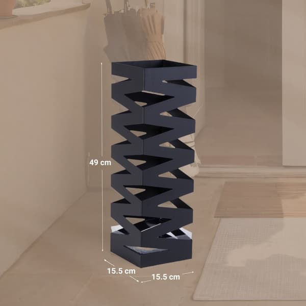 Rootz Iron Paraply Stand - Screen Stand - Metal Holder - Stylish Decor - 15,5 cm x 15,5 cm x 49 cm