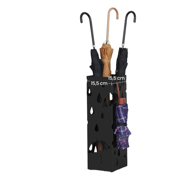 Rootz Metal Paraply Stand - Iron Paraply Holder - Square Stand - Lägger till elegant inredning - 15,5 x 15,5 x 49 cm