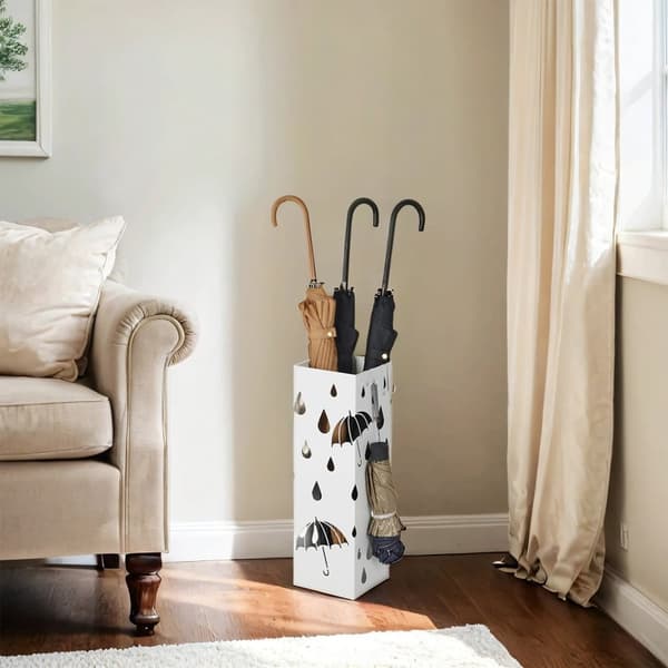 Rootz Metal Paraply Stand - Iron Paraply Holder - Square Stand - Stylish Decoration - 15,5 x 15,5 x 49 cm