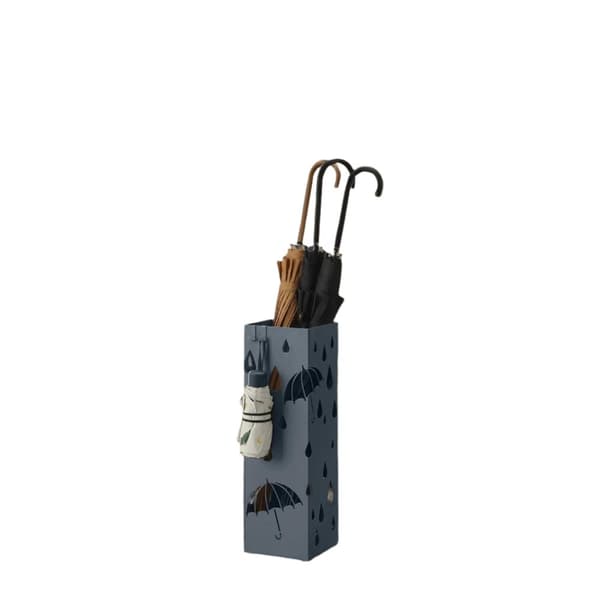 Rootz Metal Paraply Stand - Square Holder - Grå - Rumbesparende design - 15,5 cm x 15,5 cm x 49 cm