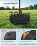 Miniatyrbild 3 av 6: Rootz Parasol Stand - Paraply Base - Sunshade Support - Hållbart stål - 55x55x40cm - Svart