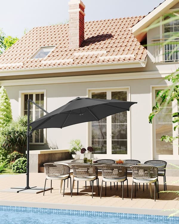 Rootz Parasol Sun Paraply - Shade Canopy - Patio paraply - UPF 50+ Beskyttelse - 300 cm D x 240 cm H
