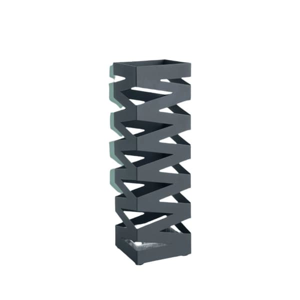 Rootz Metal Paraply Stand - Screen Stand - Water Aschard - 4 Hooks inkluderet - Grå - 15,5 cm x 15,5 cm x 49 cm