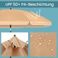 Pikkukuva 3 / 5: Rootz Parasol Sunin sateenvarjo - Auringonsuojelu - UV -suojus - UPF 50+ -suojaus - halkaisija 160 cm x 210 cm korkeus