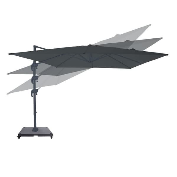 AXI Nima Rektangulär parasoll 300 x 300 cm i antracit/grå | Parasoll för trädgården med aluminiumram | Inkl. parasollfot med hjul och överdrag |