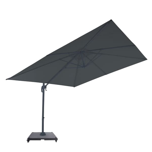AXI Nima Rektangulär parasoll 300 x 300 cm i antracit/grå | Parasoll för trädgården med aluminiumram | Inkl. parasollfot med hjul och överdrag |