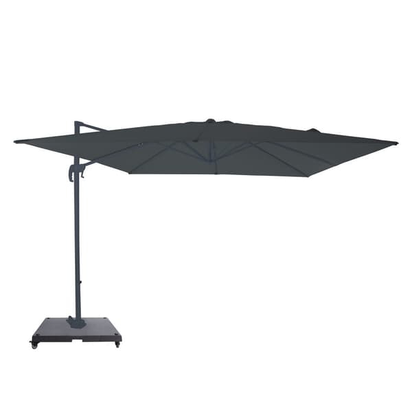 AXI Nima Rektangulär parasoll 300 x 300 cm i antracit/grå | Parasoll för trädgården med aluminiumram | Inkl. parasollfot med hjul och överdrag |
