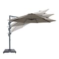 Miniatyrbillede 3 af 7: AXI Marisol Parasol Rund 300 x 300 cm i antracit/taupe | Parasol til haven med aluminiumsstel | Inkl. parasolfod med hjul og betræk | Kan vippes og