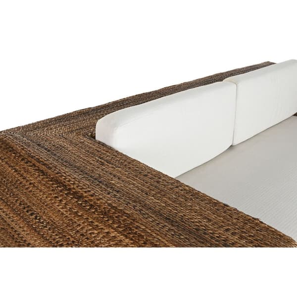 Hagesofa Home ESPRIT Hvit Naturell 192 x 92 x 65 cm
