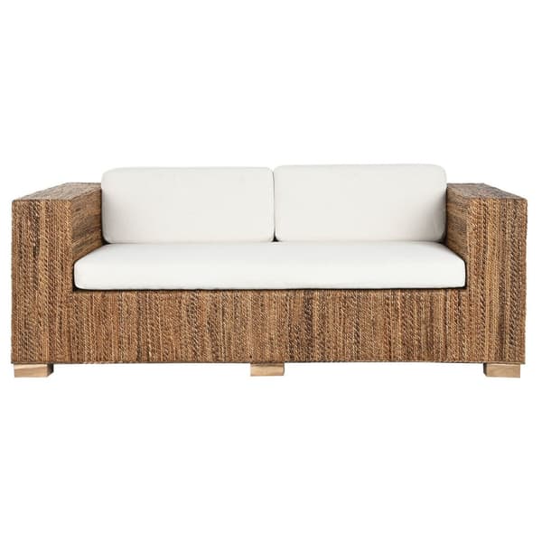 Hagesofa Home ESPRIT Hvit Naturell 192 x 92 x 65 cm