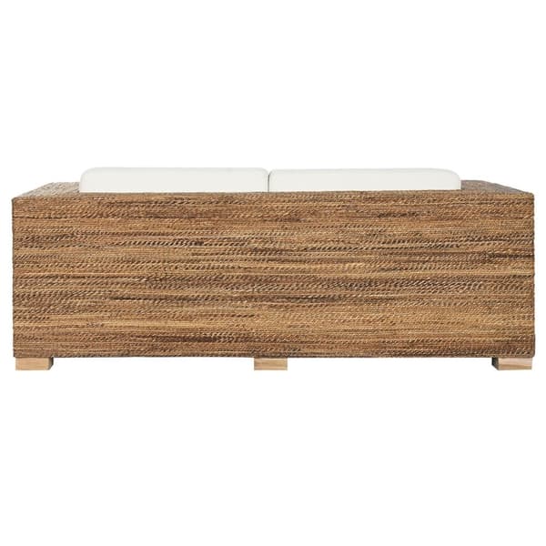 Hagesofa Home ESPRIT Hvit Naturell 192 x 92 x 65 cm