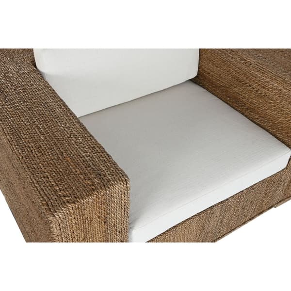 Hagesofa Home ESPRIT Hvit Naturell 117 x 92 x 65 cm