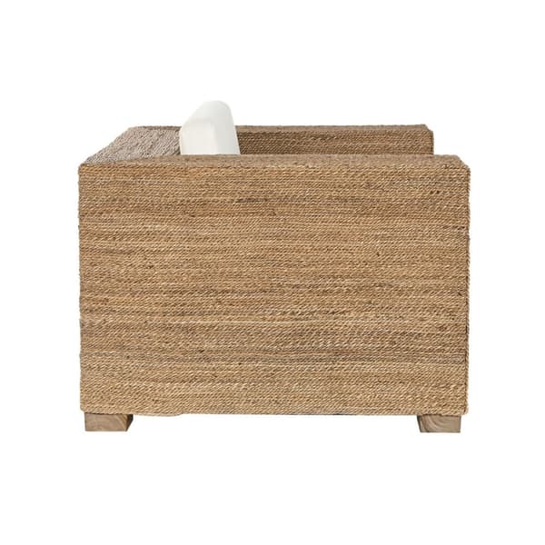 Hagesofa Home ESPRIT Hvit Naturell 117 x 92 x 65 cm
