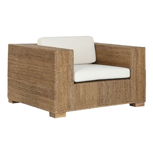Hagesofa Home ESPRIT Hvit Naturell 117 x 92 x 65 cm