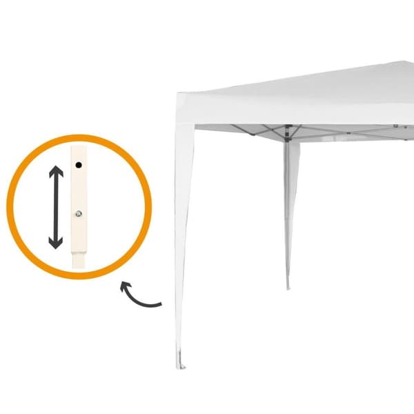 Gazebo Aktive 300 x 250 x 300 cm Stål Vit Plast