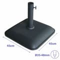 Miniatyrbillede 2 af 2: Marbueno Base Parasoll Cement 45X45X7,3 cm 25KG Sort Have, Pool og Terrasse 10458