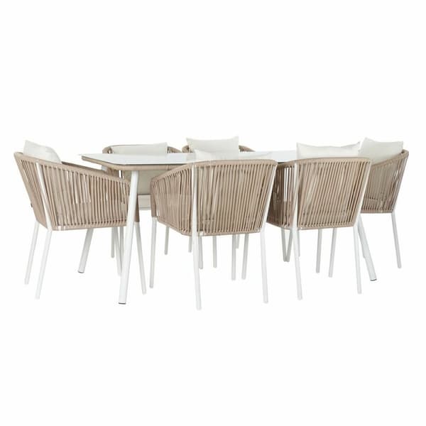 Bordsgrupp med stolar DKD Home Decor Beige 78 cm 163 x 95 x 6 cm