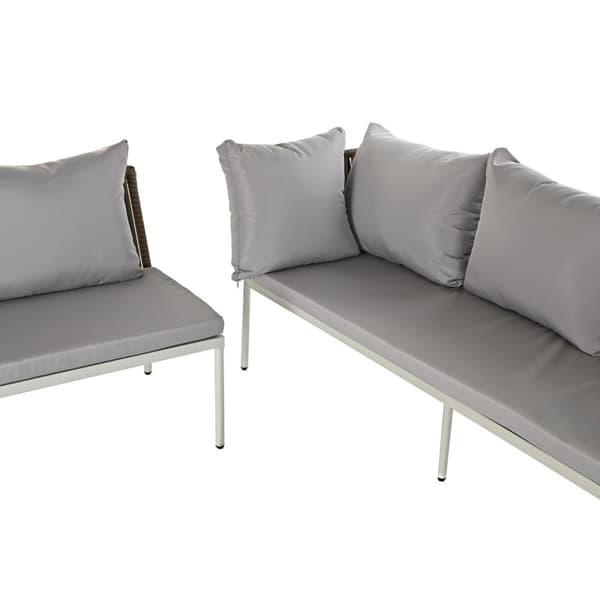 Garden furniture DKD Home Decor Valkoinen Vaaleanruskea 190 x 190 x 70 cm