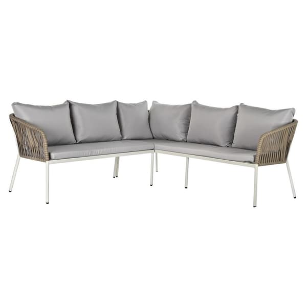 Garden furniture DKD Home Decor Valkoinen Vaaleanruskea 190 x 190 x 70 cm