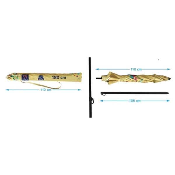 Skėtis nuo saulės Keltainen 180 cm UPF 50+