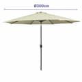 Pikkukuva 2 / 2: Marbueno Aurinkovarjo Teräs 8 Rimaa D300 cm Polyesteri Beige Puutarha, Uima-allas 10486