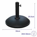 Miniatyrbillede 2 af 2: Marbueno Base Parasoll Rund Beton 36x29,5 cm 11KG Sort Have, Pool, Terrasse 10444