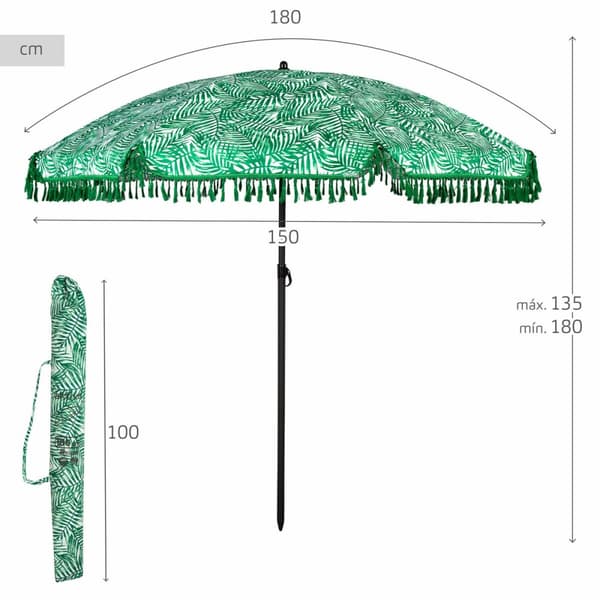 Aurinkovarjo Aktive Ø 180 cm 180 x 180 x 180 cm (6 osaa)