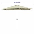 Miniatyrbillede 2 af 2: Marbueno Parasoll Stål 8 Stænger D270 cm Polyester Beige Have, Pool, Terrasse 10483